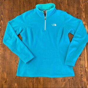 The North Face pullover quarter zip fleece sz M blue